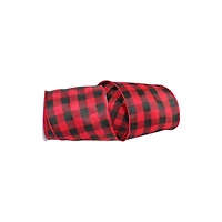 JAM Paper 4" x 10yd. Twill Wired Buffalo Plaid Ribbon