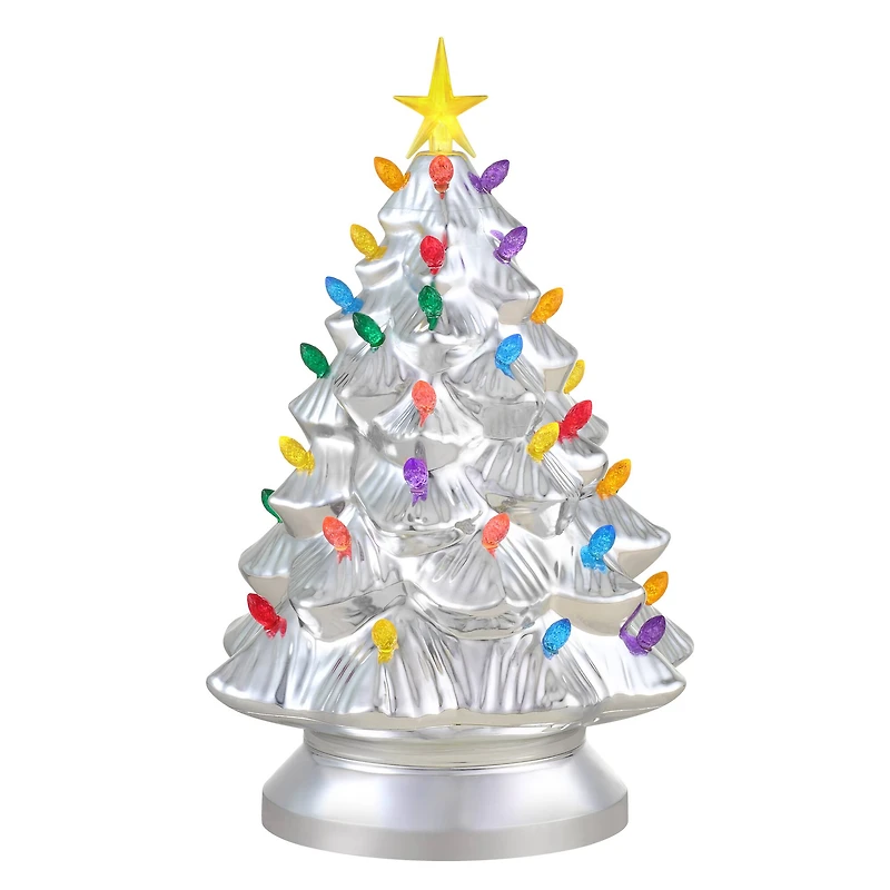 Mr. Christmas 14" Silver Shatterproof Nostalgic Tree