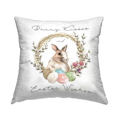 Stupell Industries Bunny Kisses Easter Wishes Outdoor Printed Pillow