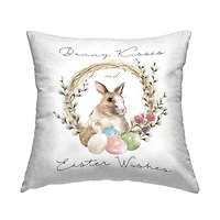 Stupell Industries Bunny Kisses Easter Wishes Outdoor Printed Pillow