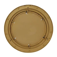 The Novogratz Gold Brass Sail Boat Wall Mirror with Port Hole Detailing 12" x 2" x 12"