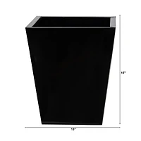 15" Black Classic Square Metal Planter