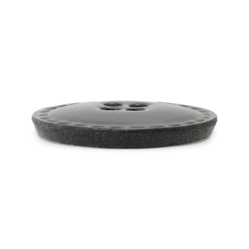 Dritz® 25mm Black Recycled Leather Round Button, 3ct.