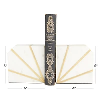 White Glam Abstract Bookends,