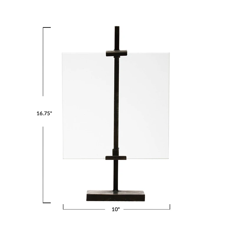 Hello Honey® Black Adjustable Metal Stand & Glass 10" x 16.75" Floating Photo Frame