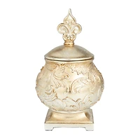 13" Gold Round Traditional Decorative Jar