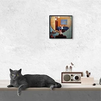 Stupell Industries Rabbit At Hair Salon Funny Blue Face Mask, 12" x 12"