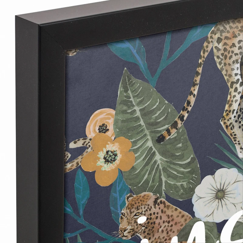 Just Chill Tropical Cheetah Black Framed Canvas Art