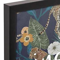 Just Chill Tropical Cheetah Black Framed Canvas Art