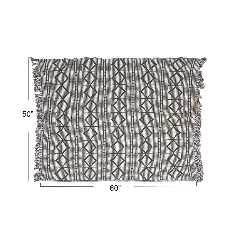 Hello Honey® & Beige Diamond Soft Recycled Cotton Blend Throw