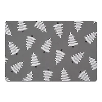 White & Black Trees Floor Mat