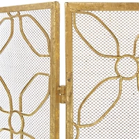 Gold Metal Contemporary Fireplace Screen