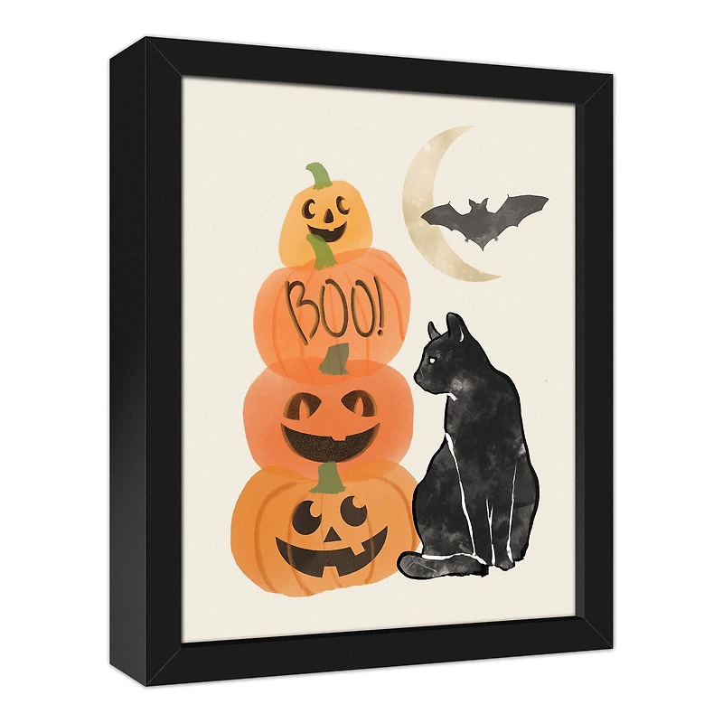 Halloween Still Life Black Framed Canvas Wall Art