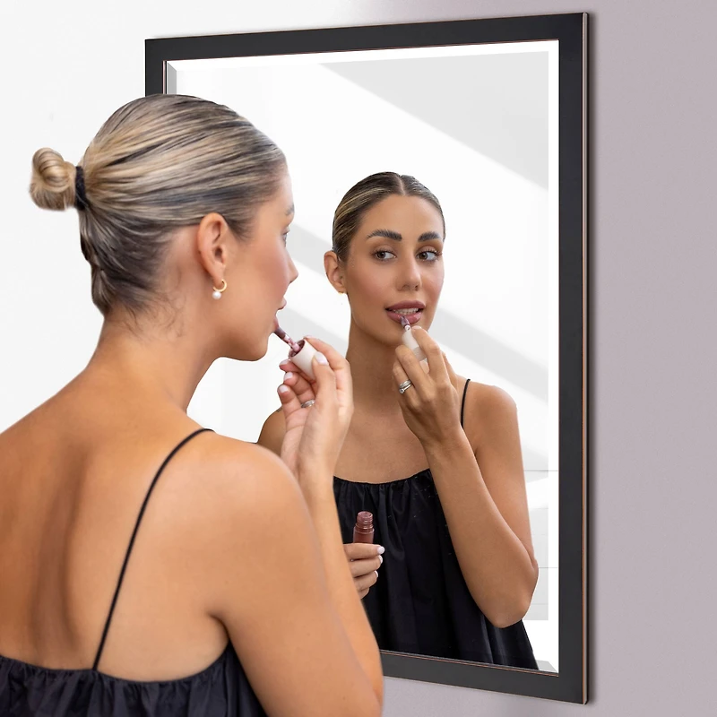 Head West Bronze Stainless Steel Beveled 30" x 40" Framed Accent Vanity Mirror