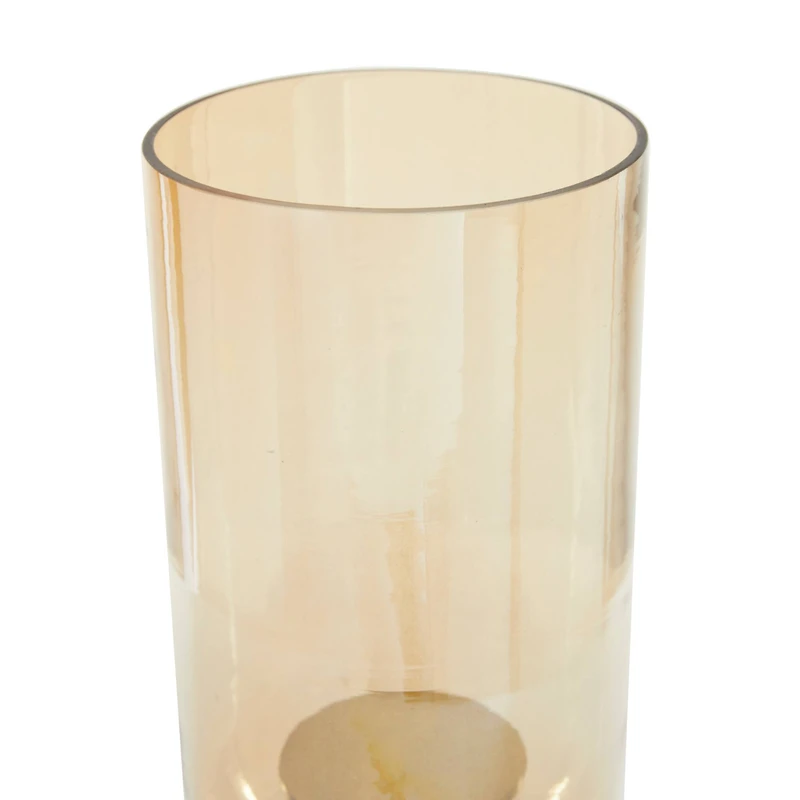 18" Gold Aluminum & Glass Traditional Candlestick Holder