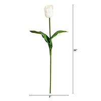 25" White Tulip Flower Stems, 3ct.