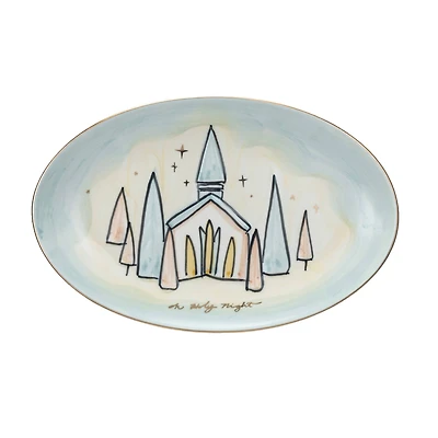 Hello Honey® 8" Oh Holy Night Hand-Painted Stoneware Plate