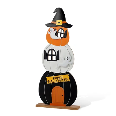 Glitzhome® 35"H Halloween Wooden Pumpkin Haunted House Porch Decor