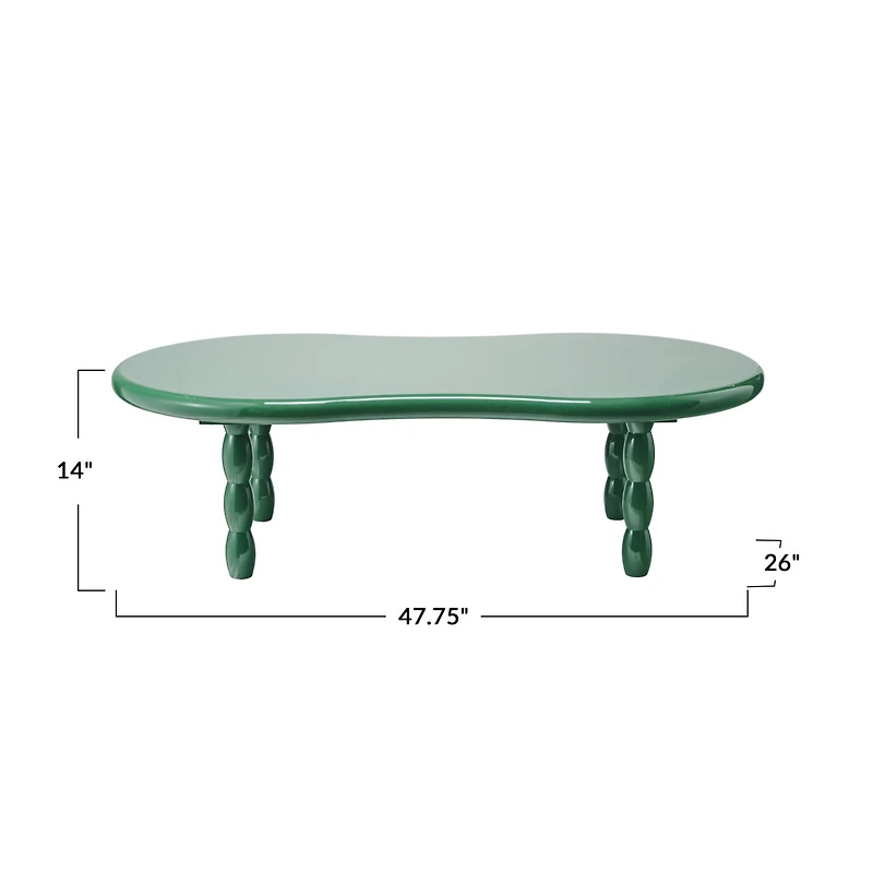 Hello Honey® Green Oval Lacquered Coffee Table