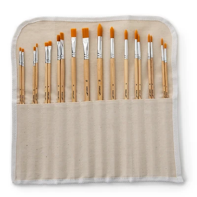Long Handle Gold Synthetic Paintbrush Set By Artist's Loft® Necessities™