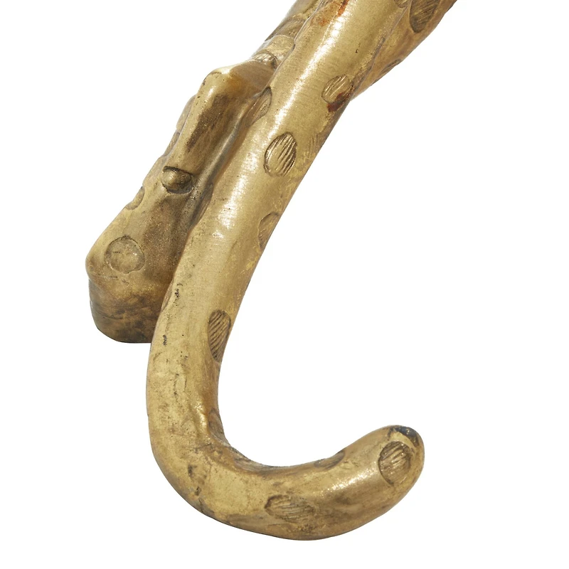 34" Gold Polystone Glam Leopard Sculpture