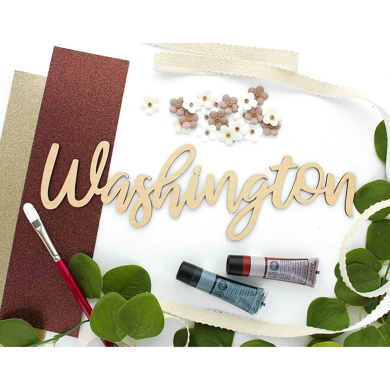Leisure Arts® 13.5" Wood Washington Word