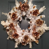24" White Canadian Pine Artificial Christmas Wreath