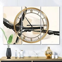 Designart 'Creamy Tan Form Ii Modern Multipanel Wall Clock