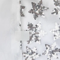 20" White & Silver Sequin Snowflake Mini Tree Skirt