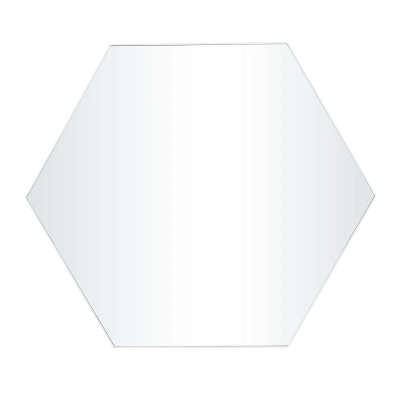 White Contemporary Wall Mirror, 40" x 2" x 35"