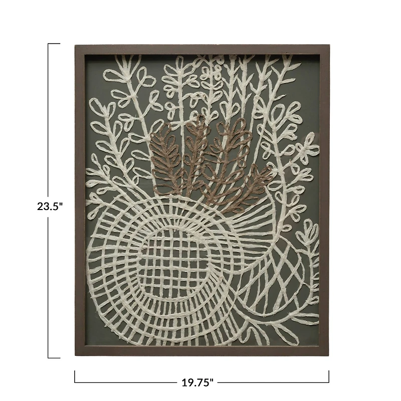 Hello Honey® Botanical Mixed Material Wall Art with Wood Frame