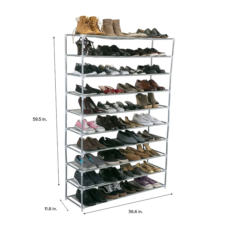 Simplify Gray 50 Pair Shoe Rack