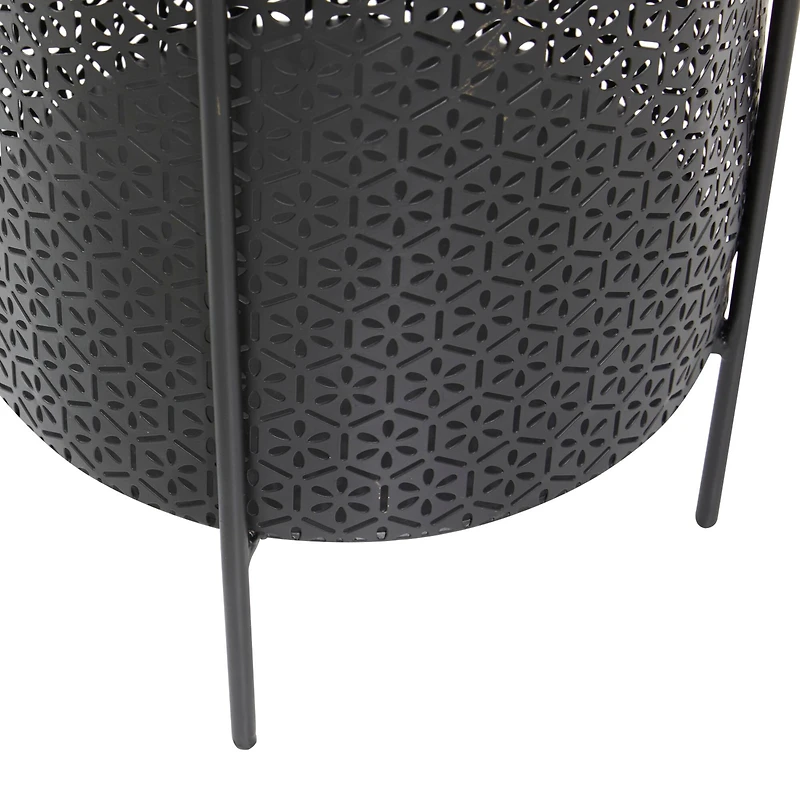 CosmoLiving by Cosmopolitan Black Metal Mesh Planter Set