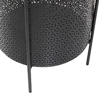 CosmoLiving by Cosmopolitan Black Metal Mesh Planter Set