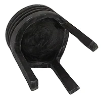 Hello Honey® 15.8" Round Paulownia Wood Carved Stool