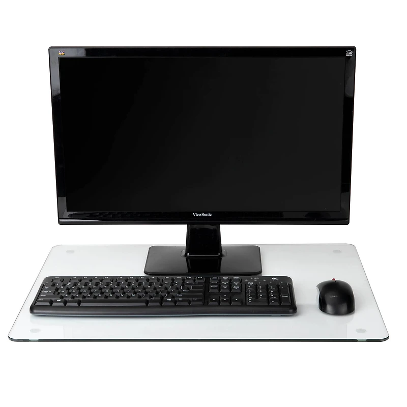 Mind Reader 24" Clear Glass Desk Pad