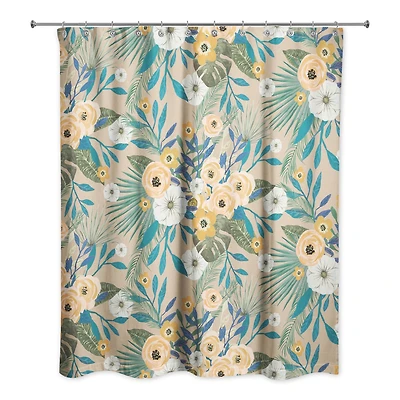 Tropical Floral Shower Curtain