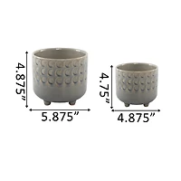 Flora Bunda® Glass Blue Small Moon Phase Footed Planter Set