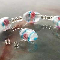 Flower Oval Lampwork Glass Bead Mix by Bead Landing™