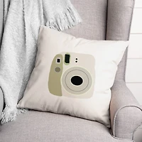 Green Polariod 18" x 18" Throw Pillow