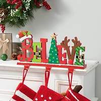 Glitzhome® 14.5'' BELIEVE Metal Christmas Stocking Holder