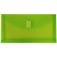JAM Paper 5.25" x 10" Assorted Plastic Hook & Loop Closure Envelopes, 6ct.
