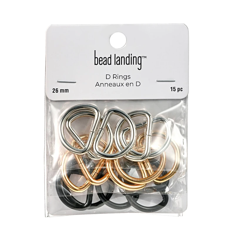 26mm Rhodium, Black & Gold, 15ct. by Bead Landing™