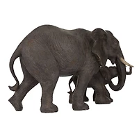 14" Dark Brown Eclectic Elephant Sculpture