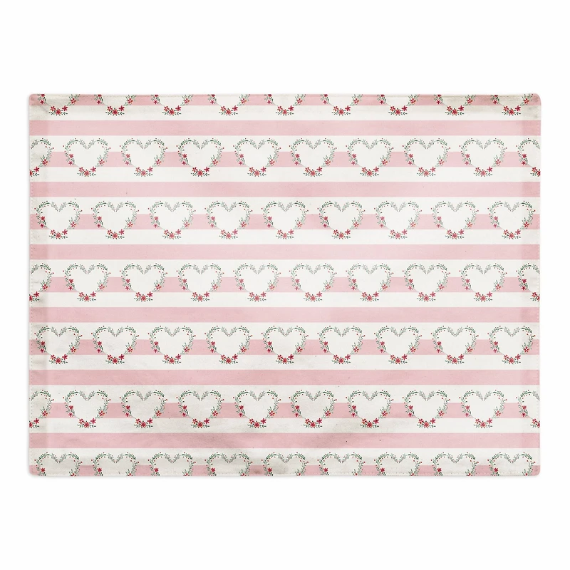 Floral Heart Pattern 14" x 18" Cotton Twill Placemat