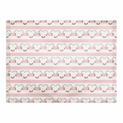 Floral Heart Pattern 14" x 18" Cotton Twill Placemat