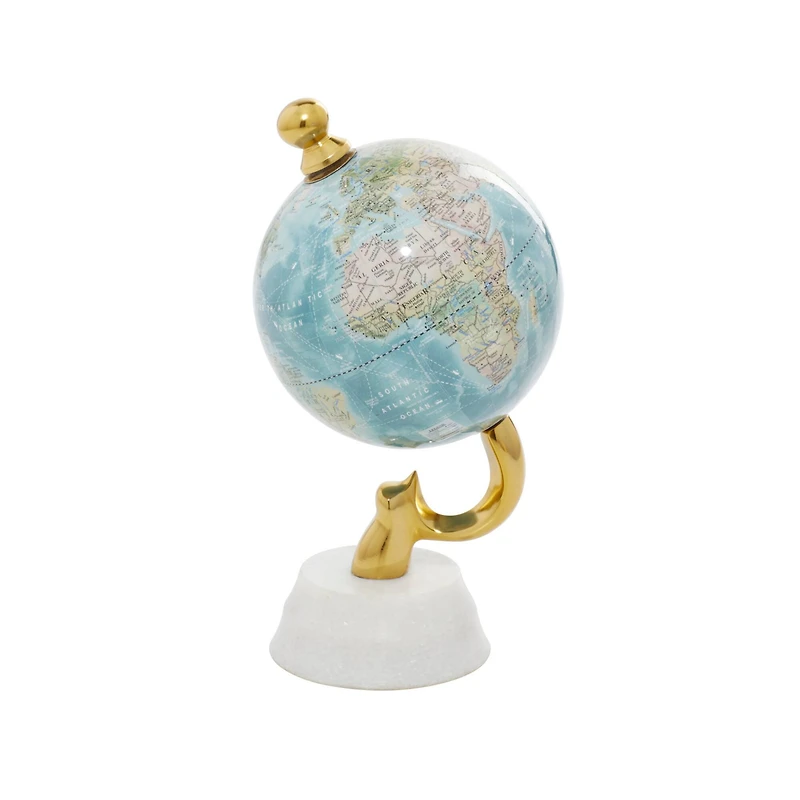10" Blue Stoneware Coastal Globe