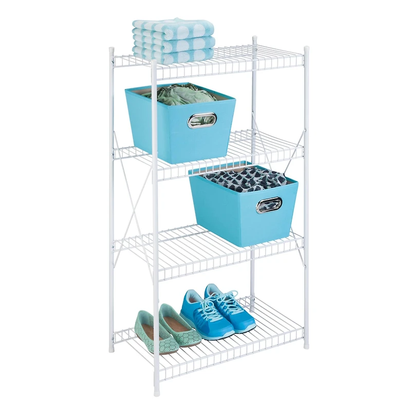 Honey Can Do White 4-Tier Storage Shelf