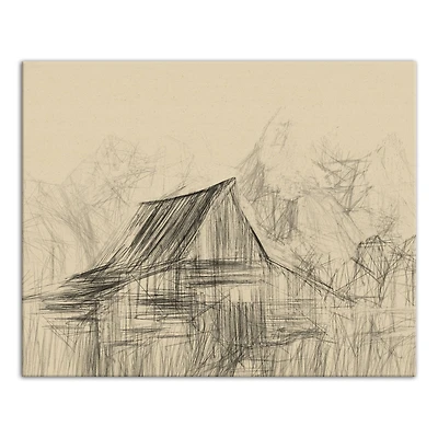 Sketch Barn Fall Canvas Wall Art