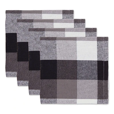 DII® Black Tri Color Check Dishcloth Set, 4ct.
